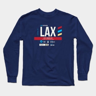 Los Angeles (LAX) Airport Code Baggage Tag Long Sleeve T-Shirt